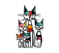 WNDUOKXH Décoration murale sur le thème des chats, style milieu de siècle, élégante, polyvalente, robuste, facile à installer et résistante à la rouille. Maisons et