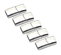 WNDUOKXH Fermoir de connexion pour bracelets, embout en acier inoxydable durable, fermoirs à pression, toucher lisse, usages variés, apprêts dorés brillants pour la création, Argent, 8x4mm
