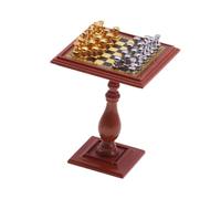 WNDUOKXH Jeu d'échecs Miniature pour Maison de poupée, idéal pour décorer Maisons de Jouets et paysages Miniatures. Coffret d'échecs International pour Maison de poupée.