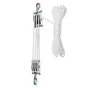 WNDUOKXH Le palan à Corde Robuste avec système de poulie est Une Solution Portable et légère pour soulever sans Effort des Objets Lourds, Argent, Corde de 15 m