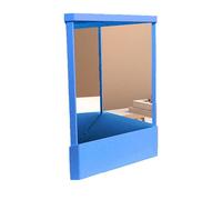 WNDUOKXH Miroir de courtoisie non réversible, miroir à image réelle pour le maquillage, le mannequinat, les coupes de cheveux et la beauté, bleu, 14 * 17cm