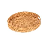 WNDUOKXH Panier de rangement décoratif en rotin, plateau de service mélangé avec divers arrangements, plateau service en rotin fabriqué à la main, panier rangement décoratif tissé à la main