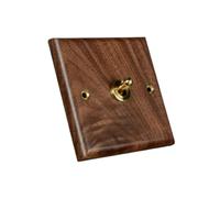 WNDUOKXH Plaque Murale décorative élégante pour Interrupteur, en Bois et Laiton. Interrupteur à Levier de 86 mm x 86 mm (3,39 Pouces x 3,39 Pouces) pour la Maison Le Bureau, Levier Unique, 86x86mm