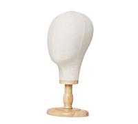 WNDUOKXH Présentoir à chapeaux élégant avec tête de mannequin en bois durable et lin, présentant des chapeaux sur pied et des de table modernes et professionnels, Beige, Socle en bois 41 cm
