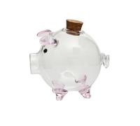 WNDUOKXH Tirelire Cochon en Verre, Figurine Symbolique, Cadeau d'anniversaire pour Enfant, décoration Artisanale, bel et Pratique, biberon décoratif en Forme de Cochon, pour Filles et garçons