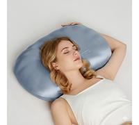 Wndy's Dream Coussin de soutien cervical en mousse à mémoire de forme bio, force de récupération rapide, soutien nuque durable, fermeté moyenne, taie d'oreiller en soie amovible, pour toutes les