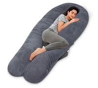 Wndy's Dream Oreiller de Grossesse | Oreiller d'allaitement | 100% Peluche Molle ÖKO-TEX Tres Bon | Oreiller latéral avec Couverture Lavable Supports Dos, estomac | Développé