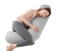 Wndy's Dream Oreiller de soutien en forme de L | Oreiller de grossesse avec rembourrage en coton de qualité supérieure pour la récupération sportive, soulagement des douleurs du dos, du cou et des