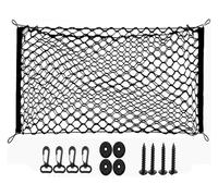 Wnfmjqe Cache-Bagages Filet Rangement Universel en Nylon pour Coffre Voiture, Ajustable, avec Cordon Élastique Et Poche De Voyage Extensible. Double Panel Luggage(110 x 40cm)