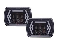 Wnfmjqe Feux Avant Pour Jeep Pour Cherokee XJ Phare | Ampoule De Phare Projecteur LED Étanche 55W 7x6 ''5x7", Accessoires D'éclairage Voiture Halo À Faisceau Hi-Lo