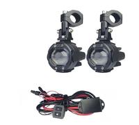 Wnfmjqe Phares 1 Ensemble Feux Antibrouillard À LED Pour Moto 100 W Phare Auxiliaire Conduite Double Couleur Clignotant Avec Interrupteur Phare Avant(White Yellow B)