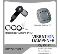 Wnfmjqe Support Téléphone GPS Support De Fourche pour Guidon De Moto Support Pro Support De Téléphone Amortisseur De Vibrations Adaptateurs Universels MAG Chargeur sans Fil(DIY Kit 13)