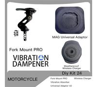 Wnfmjqe Support Téléphone GPS Support De Fourche pour Guidon De Moto Support Pro Support De Téléphone Amortisseur De Vibrations Adaptateurs Universels MAG Chargeur sans Fil(DIY kit 24)