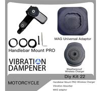 Wnfmjqe Support Téléphone GPS Support De Fourche pour Guidon De Moto Support Pro Support De Téléphone Amortisseur De Vibrations Adaptateurs Universels MAG Chargeur sans Fil(DIY kit 22)