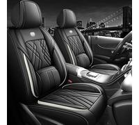 WNFVYP Housses de Siège de Voiture pour Peugeot 408 P54 SUV Coupe 2022-2025,Avant et Arrière Set Complet en Cuir Respirantes Antidérapantes Imperméables Couvre-Sièges,F/Blackwhite