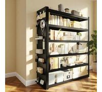 WNGJZZYC Etagere Charge Lourde et Réglable, 6 Niveaux, étagères Metallique avec Plateau Vertical, pour Salon, Bureau, Chambre à Coucher, Cuisine(Black,200x60x40cm/79x24x16in)