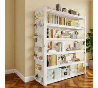 WNGJZZYC Etagere Charge Lourde et Réglable, 6 Niveaux, étagères Metallique avec Plateau Vertical, pour Salon, Bureau, Chambre à Coucher, Cuisine(White,200x80x40cm/79x32x16in)
