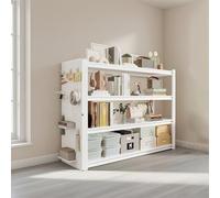 WNGJZZYC Étagère de Rangement sur Pied à 4 Niveaux, étagères Métalliques Réglables, avec Plateau Vertical, pour L'organisation du Garage, du sous-Sol et de L'atelier(White,120x100x30cm/47x40x12in)