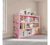 WNGJZZYC Étagère de Rangement sur Pied à 4 Niveaux, étagères Métalliques Réglables, avec Plateau Vertical, pour L'organisation du Garage, du sous-Sol et de L'atelier(Pink,140x40x30cm/55x16x12in)