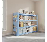 WNGJZZYC Étagère de Rangement sur Pied à 4 Niveaux, étagères Métalliques Réglables, avec Plateau Vertical, pour L'organisation du Garage, du sous-Sol et de L'atelier(Blue,160x100x40cm/63x40x16in)