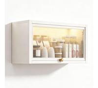 WNGJZZYC Meubles Mural De Cuisine avec Portes Relevables | Étagères De Rangement En Fer, Étagères De Garde-Manger Économiques D’Espace, Pour Cuisine, Garage(80x22x35cm/32x9x14in)