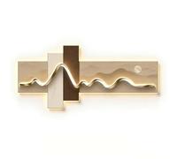 WNGJZZYC Peinture Murale 3D, Tableau Lumineux 3D, Décoration Murale LED de Grande Taille avec Alimentation Filaire pour Salon, Chambre, Bureau, Salle à Manger(Beige,100x45cm/40x18in)