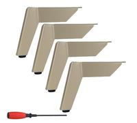 WNGJZZYC Pied Meuble 4 Pièces Pieds en Métal Pied de Meuble d'angle de Remplacement Triangulaires Robustes Pieds de Meubles de Style Moderne pour Commode Et D'armoire(Beige,10cm/4in)