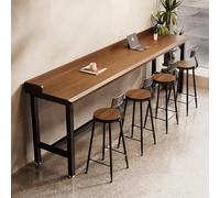 WNGJZZYC Table Haute en Bois Massif, Long Comptoir de Bar Rustique, Table de Pub Étroite, pour Restaurant, Café, Salle de Repos, Petit Espace(Brown,160x45x105cm/63x18x41in)