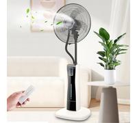 WNGJZZYC Ventilateur Brumisateur Exterieur, 75W, 3 Vitesses de Refroidissement, Grand Réservoir D'eau de 2L et Tête Pivotante, Ventilateur a Eau avec Télécommande, pour Chambre et Salon