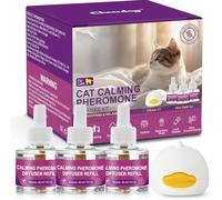 WNING Diffuseur de Phéromones Apaisantes pour Chats + Recharge 3X48 ML - Aide à Réduire Les Confilts et Tensions Entre Chats Vivant sous Le même Toit