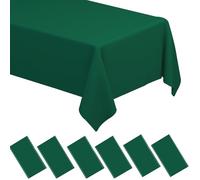 WNINK Lot de 6 nappes jetables en plastique vert foncé 137,2 x 274,3 cm pour fête prénuptiale, fiançailles, mariage, anniversaire, pique-nique