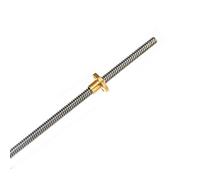 WNJ-TOOL, 1PC T16 Vis de Plomb 100mm 150 200 250 300 350 400 450 500 600 1000mm Picth 4mm Vis trapézoïdale 4mm avec écrou en Laiton (Taille : 250mm)