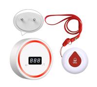 WNKRUN Bouton d'appel d'urgence pour personnes âgées, sans fil, alarme SOS pour maison de retraite, 1 récepteur + 1 émetteur SOS (O1R)