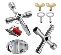 WnlahuWA Lot de 6 clés universelles pour armoire électrique, clés 4 pans, clés de robinet, clés universelles, pour eau, électricité, compteurs électriques, radiateurs, ascenseurs, etc