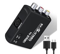 WNNZVCC S Video to HDMI Converter,AV to HDMI Converter,RCA to HDMI Converter,Composite to HDMI Converter,CVBS Video Audio Adapter Compatible for PAL/NTSC for TV/PC/PS1/PS2/ STB/Xbox/VHS/VCR/DVD