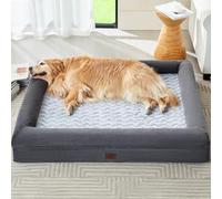WNPETHOME Lit orthopédique lavable pour chien de grande taille XXXXL avec housse amovible et imperméable, lit pour chien de très grande taille avec traversin pour dormir, canapé géant pour chien avec
