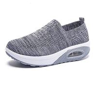 WNRLL Femmes Respirant Maille Plate-Forme Formateurs Confortables Chaussures de randonnée orthopédique Soutien de la voûte Plantaire Baskets décontractées à la Mode,03,38 EU