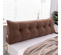 WNRLL Oreiller de lit Lombaire Confortable, Coussin de Dossier de Lecture, tête de lit Triangulaire, Oreiller compensé, Housse Amovible et Lavable,04,200x20x50cm