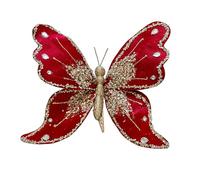 Wnvivi 2 Pièces Décorations d'arbre de Noël Papillon à Paillettes, Grands Ornements de Papillon Décorations de Papillon Suspendues, Ornements de Papillon 3D avec Clips (D)