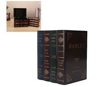 Wnvivi Boîte de Rangement de Bibelots de Style Livre Vintage, Boîte à Bibelots de Livre Décorative Recouverte de Texture Dorée, Décorations de Livres Anciens pour la Maison, Le Bar, Le Café(S)