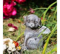 Wnvivi Figurines Commémoratives pour Animaux de Compagnie, Statue Commémorative d'ange Chat, Pierre Commémorative de Chien pour la Perte d'un Chien, Marqueur Funéraire pour Chien