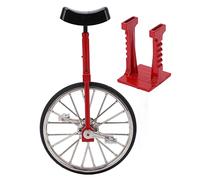 Wnvivi Modèle de Monocycle Rouge, Mini Ornement de Vélo à Roue Unique en Alliage Simulé, Sculpture de Collection de Répliques de Vélo Miniature pour la Décoration Intérieure