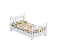 WNXGNHO Country Trend Lit simple en bois à motif pour petite chambre à coucher à l'échelle 1:12