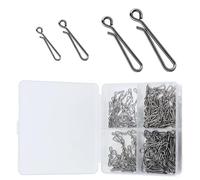 WNXGNHO Lot de 200 connecteurs de pêche à dégagement rapide en acier inoxydable 4 tailles - Clips antirouille pour toutes les pêches en eau salée et eau douce