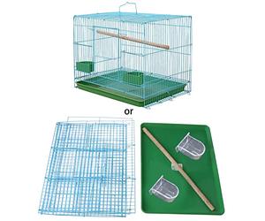 WNXGNHO Petite cage rectangulaire en fil de fer pour petits oiseaux et canaris Rekord équipée d'un bâton d'oiseau debout et de 2 nids d'oiseaux semi-circulaires décorations pour la maison