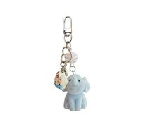 WNXGNHO Porte-clés éléphant bleu floqué doux avec jolis motifs d'animaux porte-clés robuste pour enfants et adultes Porte-clés doux au toucher avec flocage, Boucle de porte, taille unique