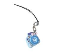 WNXGNHO Porte-clés Macaron en résine vibrante pour appareil photo, motif dessin animé, cordon de téléphone, breloque de sac multifonction, 6 couleurs disponibles, bleu, taille unique