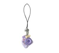 WNXGNHO Porte-clés Macaron en résine vibrante pour appareil photo, motif dessin animé, cordon de téléphone, breloque de sac multifonction, 6 couleurs disponibles, violet, taille unique