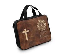 WNXGNHO Récipient religieux avec motif croix en tissu polyester résistant aux déchirures, compartiments spacieux pour le culte, sac de rangement essentiel de la Bible