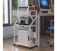 WNYAILLL 3-Tier AV Media Stand, Support Audio, Support pour Lecteur CD, Meuble Chaine HiFi Support Multimédia De Salon À 3 Niveaux for Console De Jeu, pour Bureau/Salon/Bureau(White)
